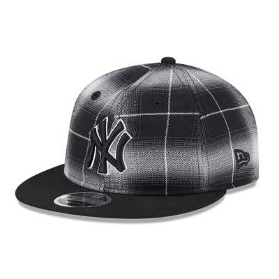 New Era - NY Yankees - 9Fifty - Karierte Kappe in Schwarz