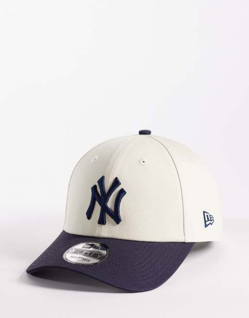 New Era - NY Yankees 9forty - Cappellino colorblock crema/blu navy con visiera a contrasto