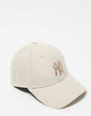 New Era New Era NY Yankees 9forty cord cap in beige-Neutral