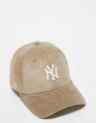 New Era NY Yankees 9forty cord cap in beige  - view 1