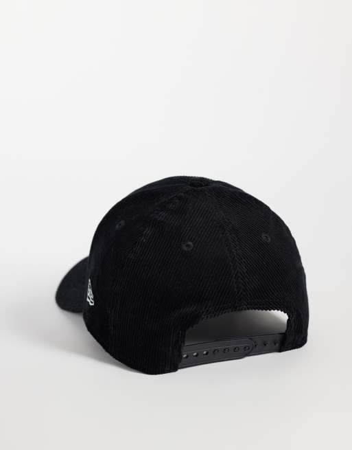 New Era NY Yankees 9Forty cord cap in black, 3 of 3