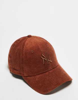 New Era New Era NY Yankees 9forty cord cap in rust brown