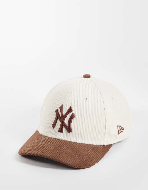 New Era NY Yankees 9forty cord contrast peak cap in neutral/brown - view 1
