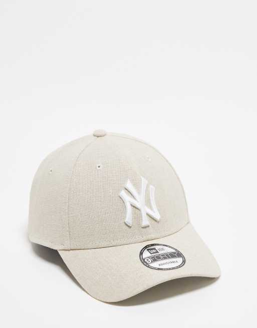 New Era – NY Yankees 9forty – Czapka z daszkiem z mieszanki lnu w kolorze złamanej bieli