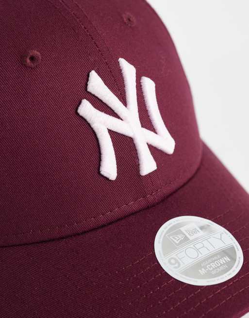 New Era – NY Yankees 9Forty – Damen-Kappe in Burgunderrot mit Logo, 2 von 3