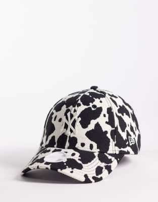 New Era - NY Yankees 9Forty - Damen-Kappe mit mehrfarbigem Kuhmuster-Bunt