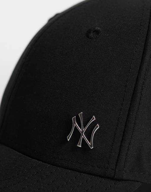 New Era – NY Yankees 9forty Flawless – Kappe in Schwarz mit Metallabzeichen, 2 von 3