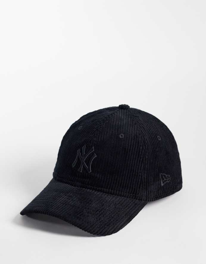 New Era NY Yankees 9forty gorra de pana tonal en negro