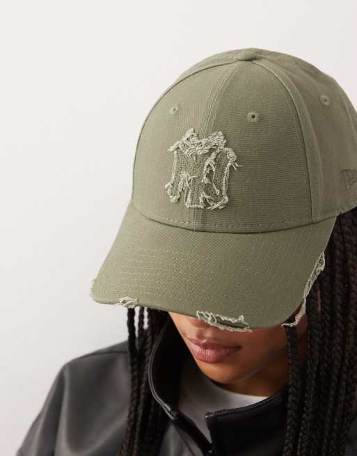 New Era - NY Yankees 9forty - Kakigrøn kasket til kvinder med slidt logodesign, 2 af 3