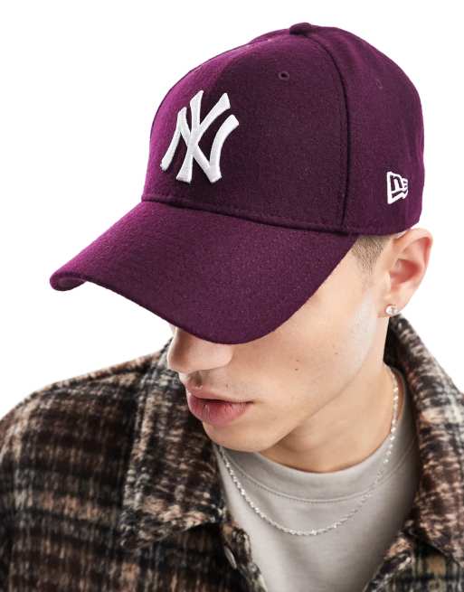 New Era NY Yankees 9Forty Kappe aus Wolle in Burgunder