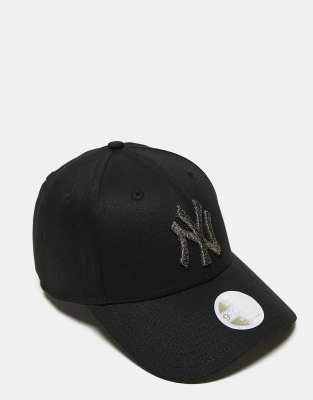 New Era - NY Yankees 9Forty - Kappe in Schwarz mit Metallic-Logo