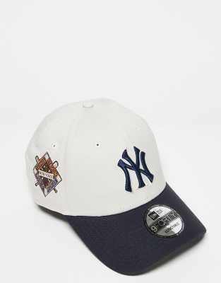 New Era - NY Yankees 9Forty - Kappe in Weiß mit Kontrastdetails-Schwarz