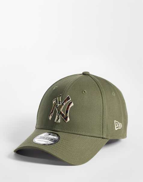 New Era NY Yankees 9forty keps med camo-infyllt logotryck i khaki - view 1