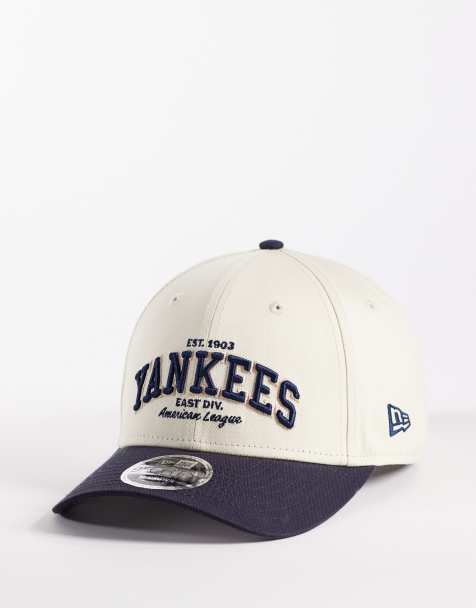 New Era - NY Yankees - 9Forty - Pet met tekstlogo en contrasterende klep in crème/marineblauw - view 1