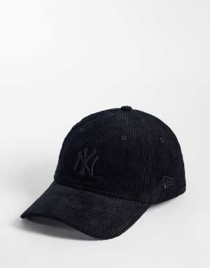 New Era NY Yankees 9forty tonal cord cap in black