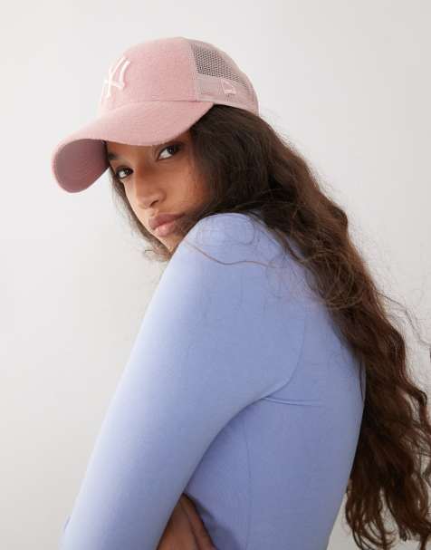 New Era NY Yankees 9forty towelling cap in peach - view 1