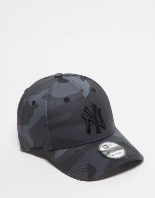 New Era - NY Yankees 9Forty - Truckerkappe mit dunklem Tarnmuster-Schwarz