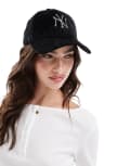 [New Era] New Era NY Yankees 9Forty velour cap in black with rhinestone logo No Size Black