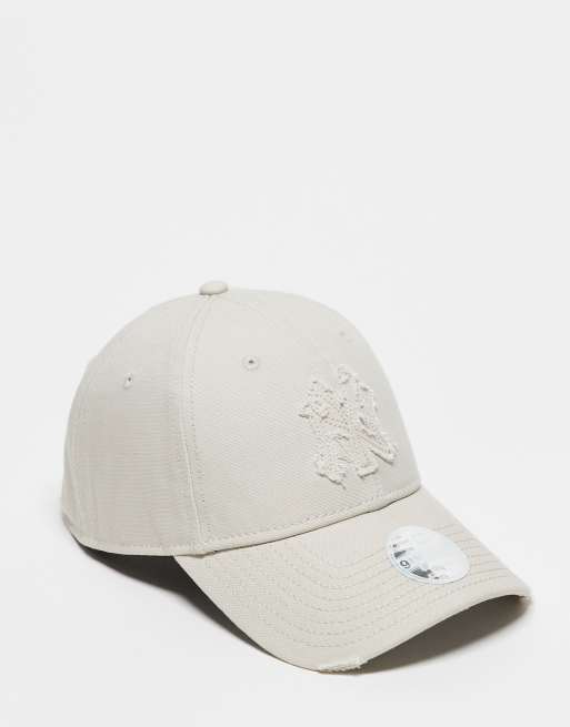New Era – NY Yankees 9twenty – Beżowa jeansowa czapka z daszkiem i efektem znoszenia