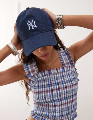 New Era New Era NY Yankees 9twenty cap in navy denim-Blue