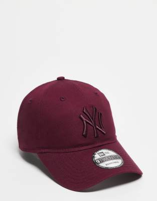 New Era - NY Yankees 9twenty - Casquette souple à logo ton sur ton - Bordeaux-Rouge