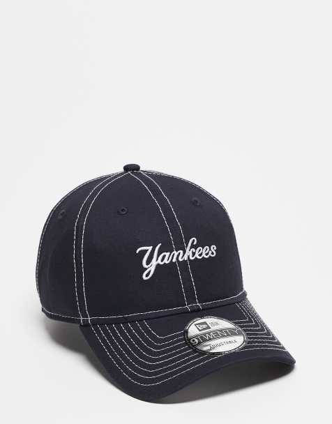 New Era NY Yankees 9twenty contrast stitch cap in black - view 1
