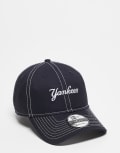 [New Era] New Era NY Yankees 9twenty contrast stitch cap in black One Size BLACK