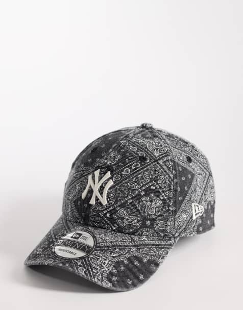 New Era – NY Yankees 9twenty – Czarna czapka jeansowa we wzór paisley z efektem sprania - view 1