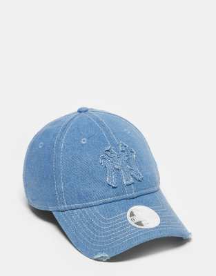 New Era New Era NY Yankees 9twenty denim distressed cap in blue