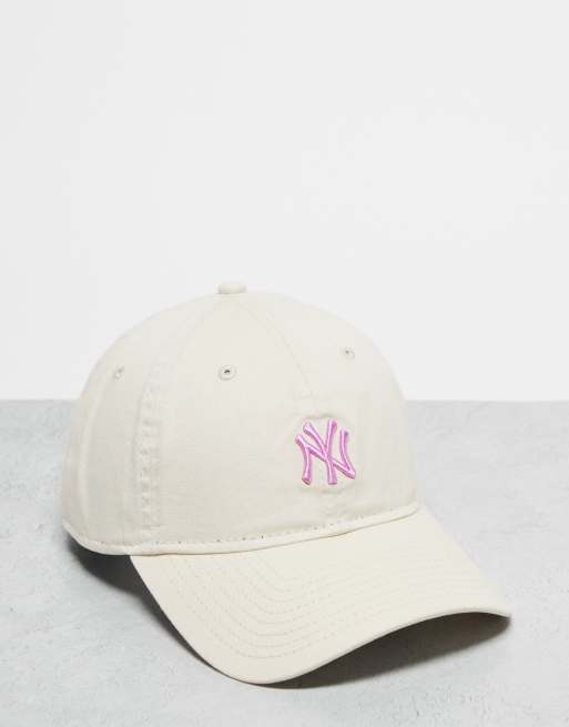 New Era – NY Yankees 9Twenty – Kappe in verwaschenem Weiß mit kleinem Logo