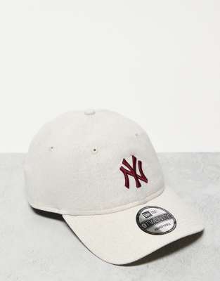 New Era NY Yankees 9twenty linen cap in beige-Neutral