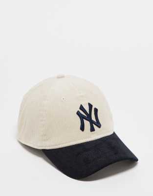 New Era NY Yankees 9twenty - Mehrfarbige, unstrukturierte Cord-Kappe mit farblich abgesetztem Schirm-Bunt