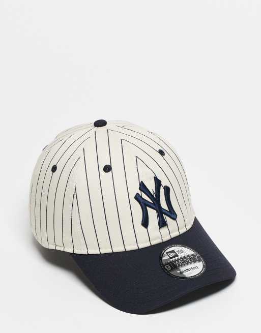 New Era NY Yankees 9twenty pinstripe contast peak cap in navy/white