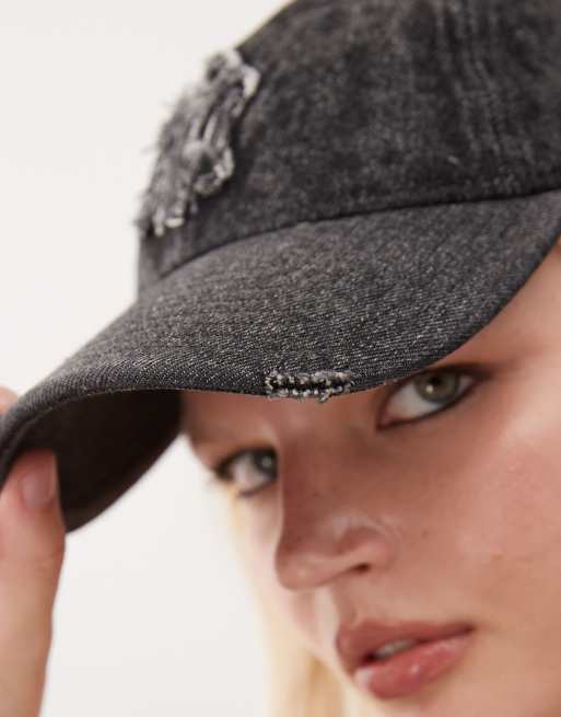 New Era - NY Yankees 9twenty - Sort og stonewashed kasket til kvinder i denim med slid, 3 af 3
