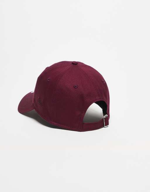 New Era NY Yankees 9Twenty unstructured tonal logo cap in burgundy