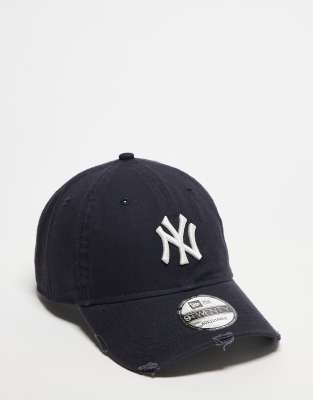 New Era - NY Yankees 9twenty - Unstrukturierte Kappe in Schwarz mit Used-Details