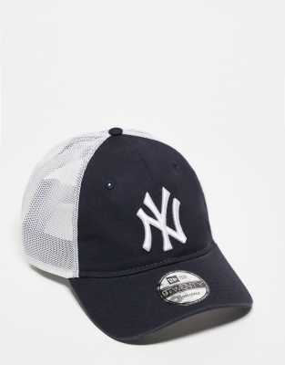 New Era New Era NY Yankees 9twenty washed trucker cap in navy