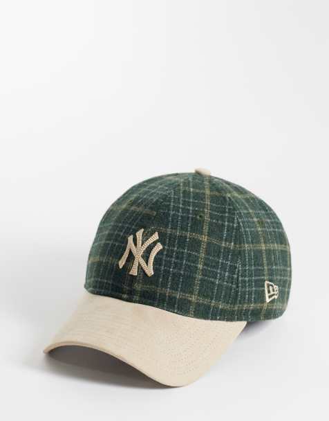 New Era NY Yankees 9twenty wool mix check contrast peak cap in blue multi - view 1