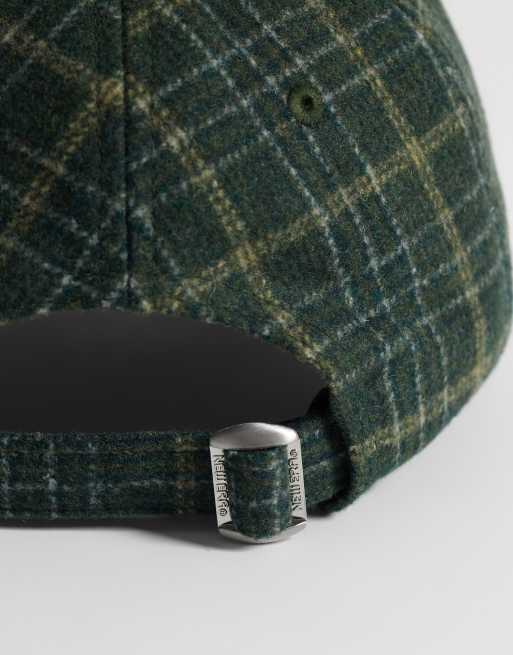 New Era NY Yankees 9twenty wool mix check contrast peak cap in blue multi, 3 of 3