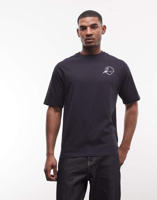 New Era NY Yankees baseball graphic t-shirt with back print in navy, 3 of 5