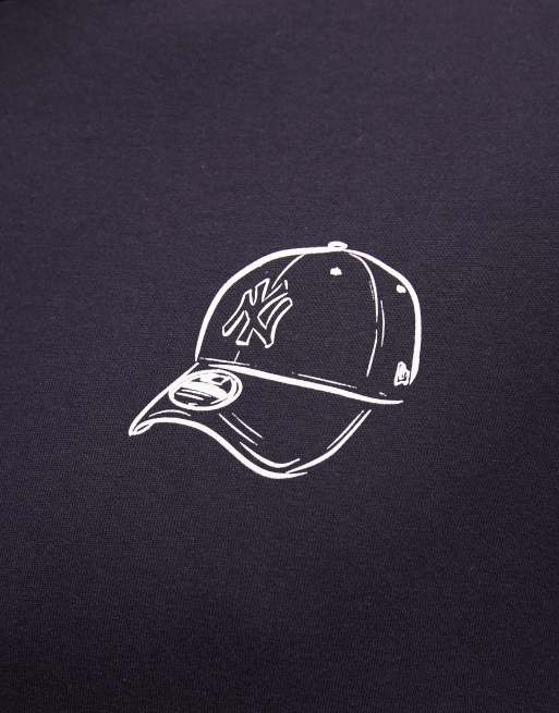 New Era NY Yankees baseball graphic t-shirt with back print in navy, 4 of 5