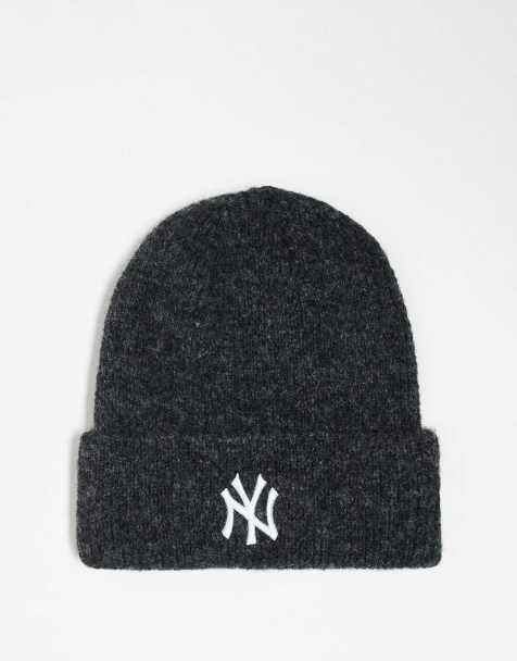 New Era - NY Yankees - Beanie met brede omslag in donkergrijs - view 1