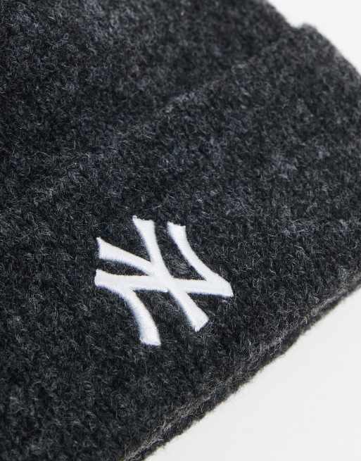 New Era - NY Yankees - Beanie met brede omslag in donkergrijs , 2 van 3