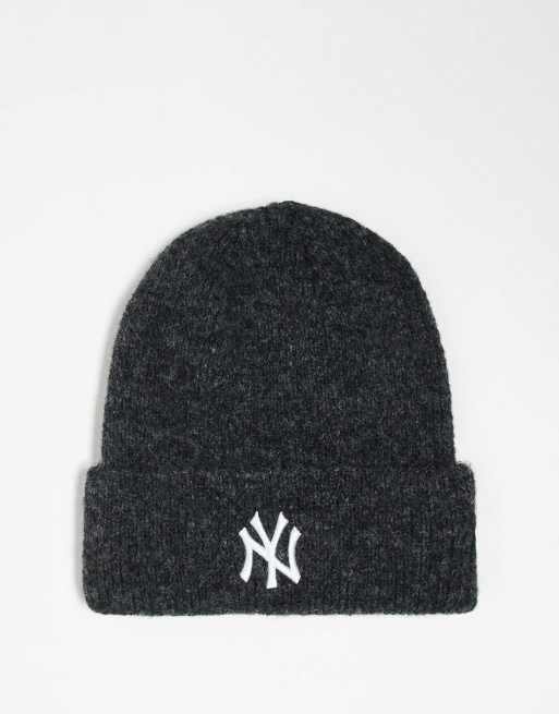 New Era - NY Yankees - Beanie met logo en brede rand in zwart