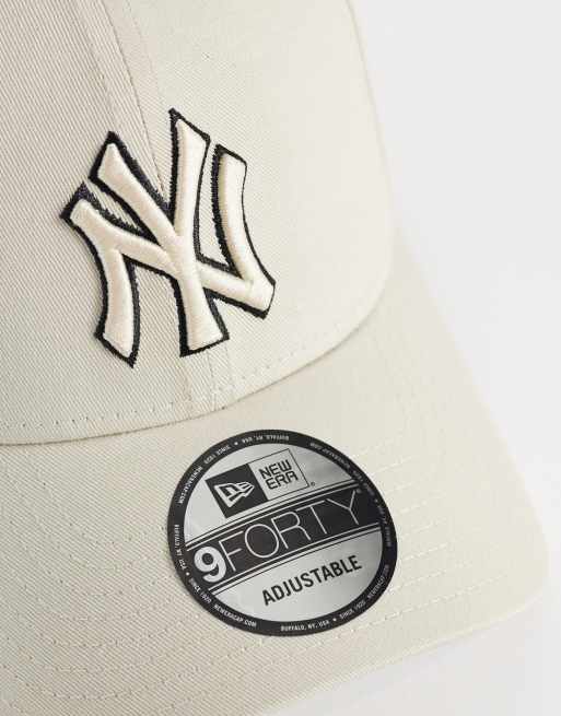 New Era – NY Yankees – Beige keps med konturerad logga, 3 av 3