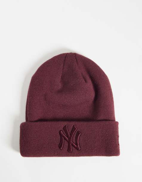 New Era NY Yankees berretto a coste con logo tono su tono in bordeaux - view 1