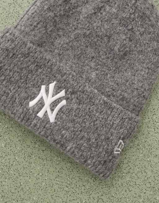 New Era - NY Yankees - Berretto grigio da donna in misto lana con risvolto ampio, 2 di 3