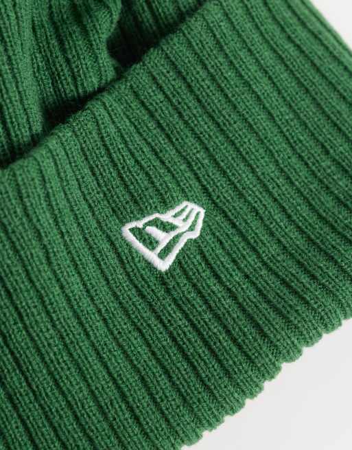 New Era NY Yankees berretto lavorato a maglia con risvolto e logo verde scuro, 2 di 3