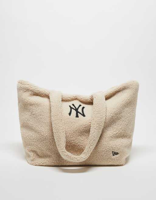 New Era - NY Yankees - Borsa shopping color crema in pile borg