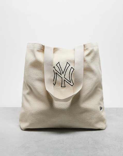 New Era - NY Yankees - Borsa shopping color crema in velluto a coste - view 1